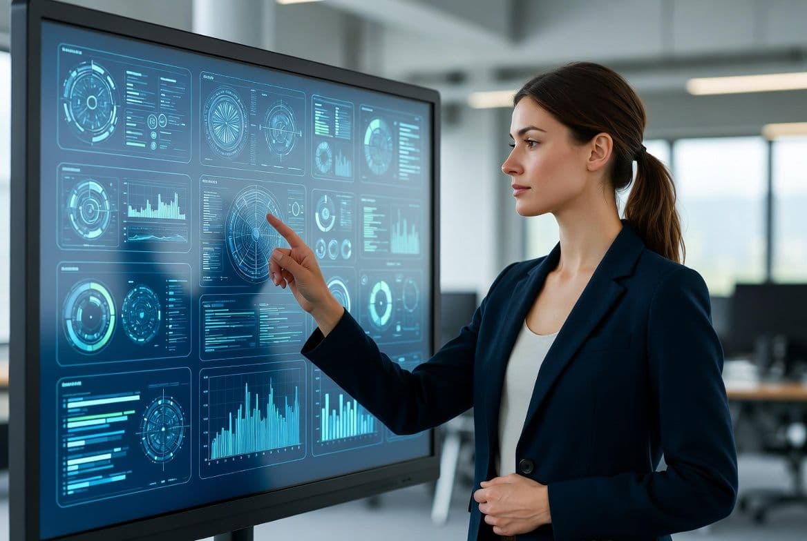 Business analist bij interactief data dashboard