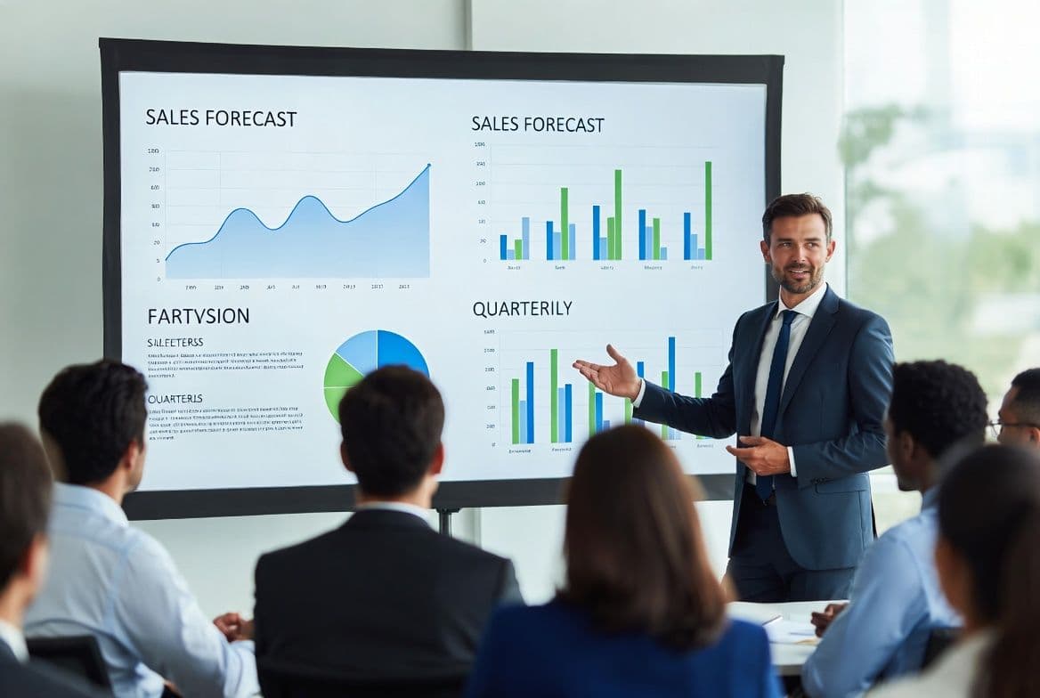 Trainer presenteert business analyse training